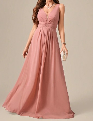 Rochie lunga UNITHORSE, roz pudra