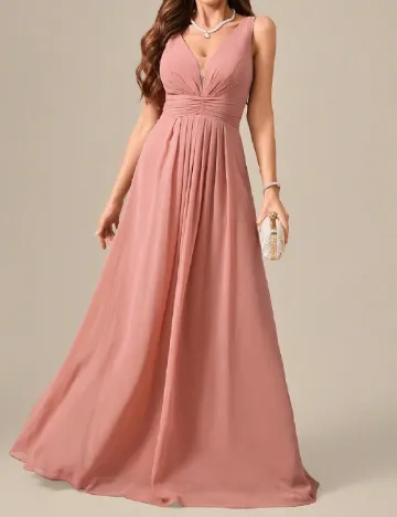 Rochie lunga UNITHORSE, roz pudra