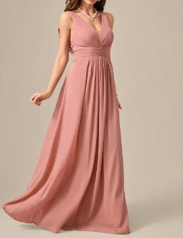 Rochie lunga UNITHORSE, roz pudra