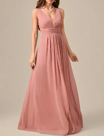 Rochie lunga UNITHORSE, roz pudra