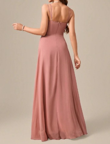 Rochie lunga UNITHORSE, roz pudra