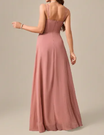 Rochie lunga UNITHORSE, roz pudra