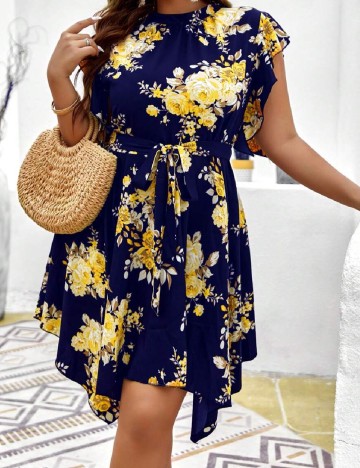 Rochie scurta SHEIN CURVE, bleumarin