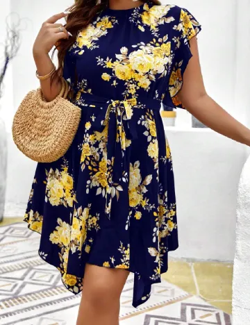 Rochie scurta SHEIN CURVE, bleumarin