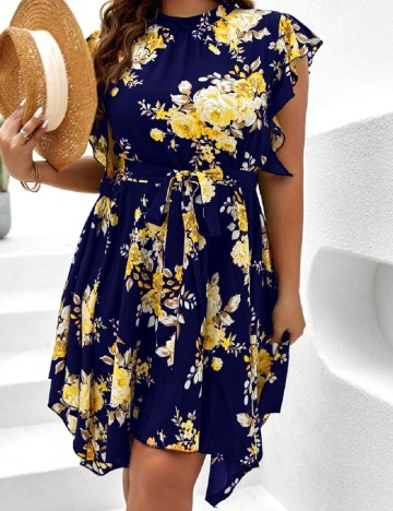 Rochie scurta SHEIN CURVE, bleumarin