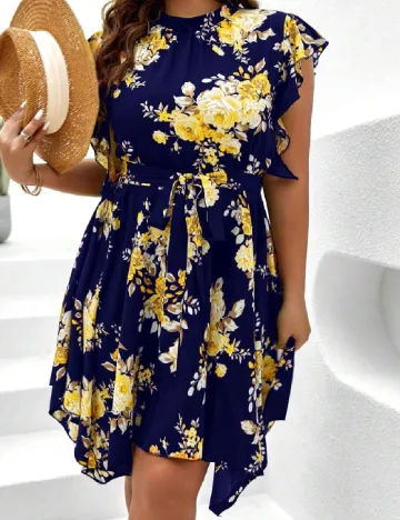 Rochie scurta SHEIN CURVE, bleumarin