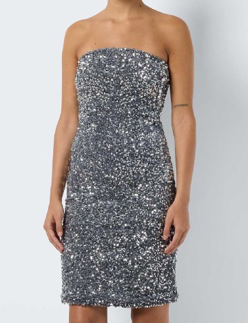Rochie scurta Noisy May, argintiu