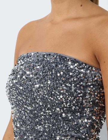 Rochie scurta Noisy May, argintiu