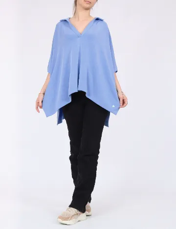 Poncho Comma, albastru