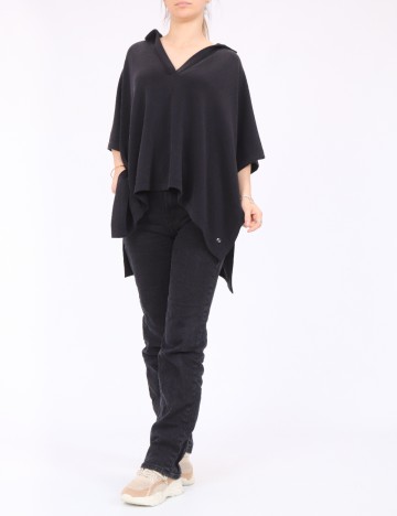 Poncho Comma, negru
