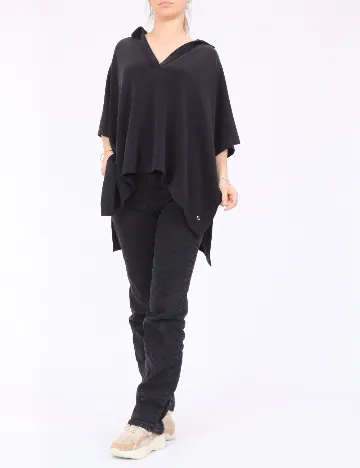 Poncho Comma, negru