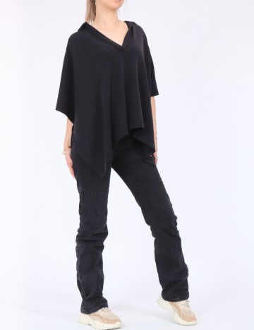 Poncho Comma, negru