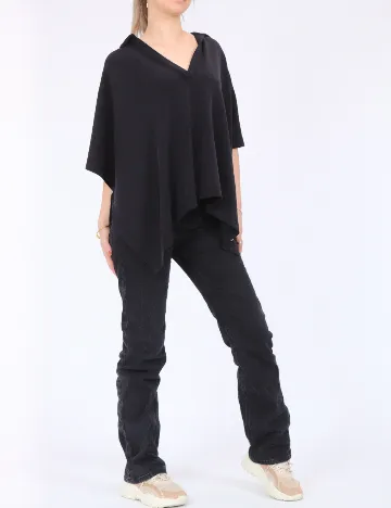 Poncho Comma, negru