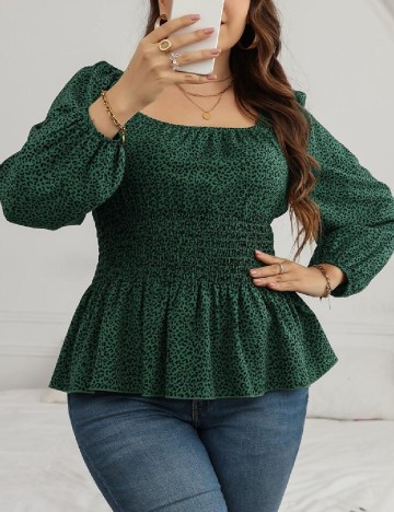 Bluza SHEIN CURVE, verde