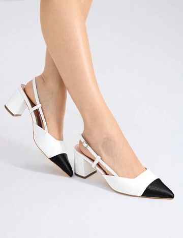 Pantofi MOTF, alb/negru