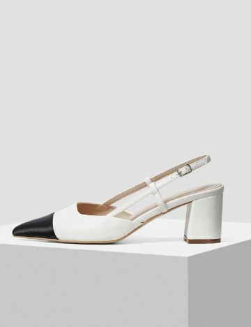 Pantofi MOTF, alb/negru