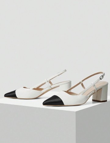 Pantofi MOTF, alb/negru
