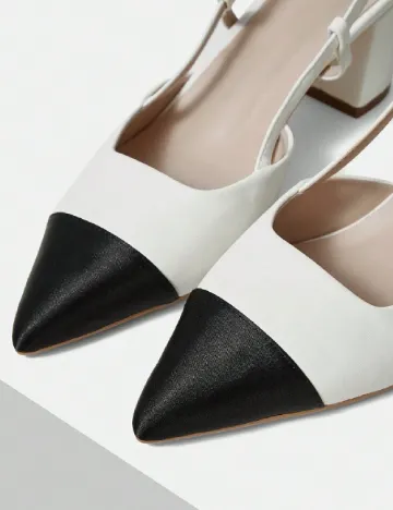 Pantofi MOTF, alb/negru