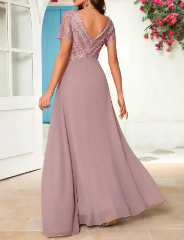 Rochie lunga UNITHORSE, roz pudra