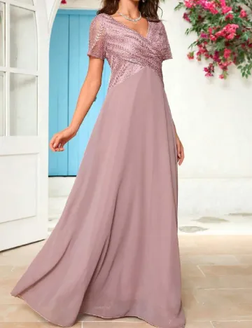 Rochie lunga UNITHORSE, roz pudra