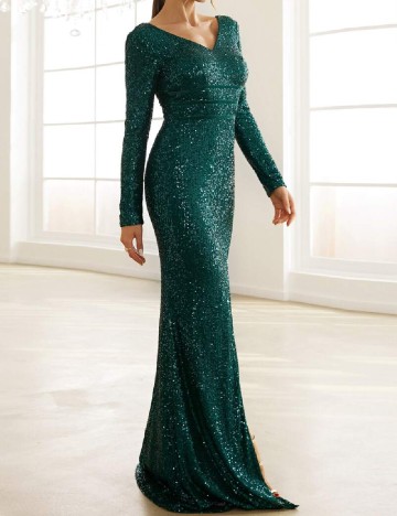 Rochie lunga Miss ord, verde