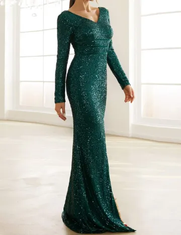 Rochie lunga Miss ord, verde