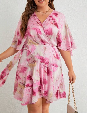 Rochie scurta SHEIN CURVE, roz
