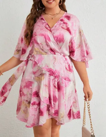 Rochie scurta SHEIN CURVE, roz