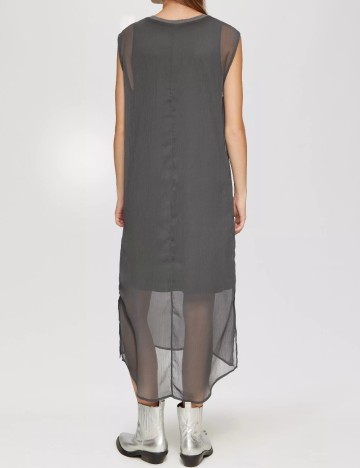 Rochie medie Q/S, gri inchis