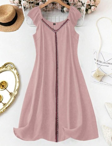 Rochie scurta SHEIN CURVE, roz