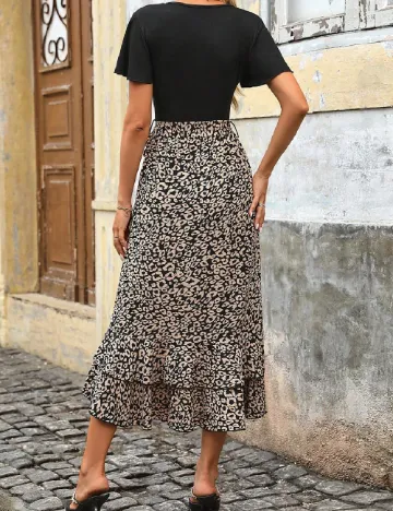 Rochie medie SHEIN, negru/maro