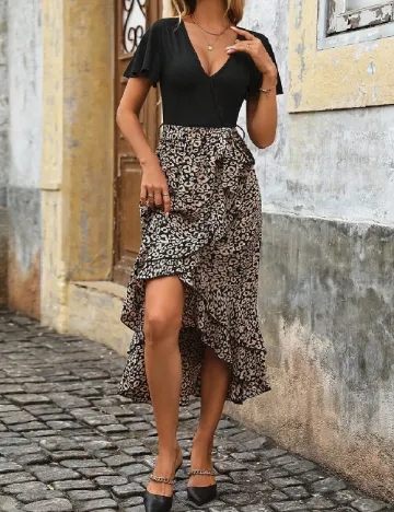 Rochie medie SHEIN, negru/maro