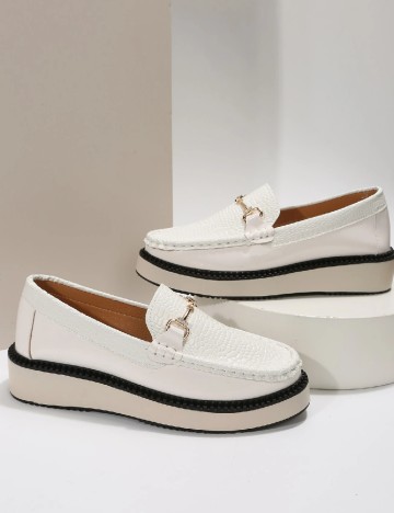 Mocasini SHEIN, alb