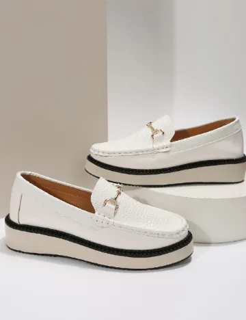 Mocasini SHEIN, alb