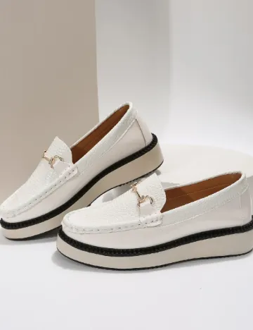 Mocasini SHEIN, alb