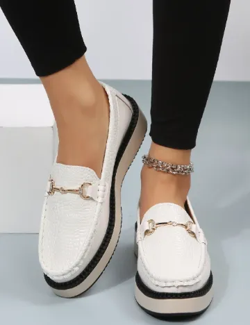 Mocasini SHEIN, alb