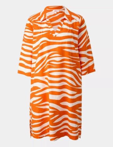 Rochie scurta s.Oliver, alb/portocaliu