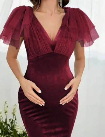 Rochie lunga Faeriesty Maternity, visiniu