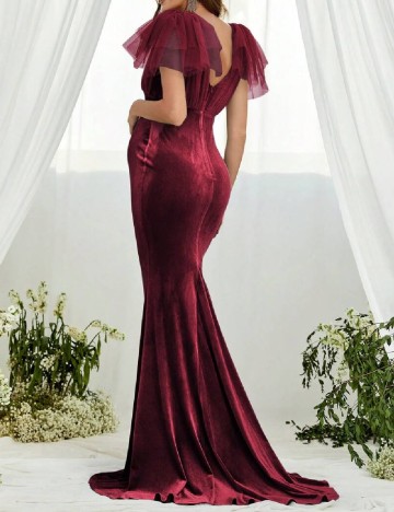 Rochie lunga Faeriesty Maternity, visiniu
