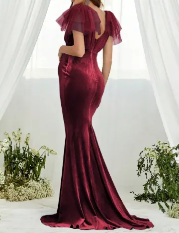 Rochie lunga Faeriesty Maternity, visiniu