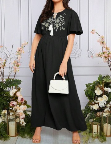 Rochie lunga SHEIN Maternity, negru