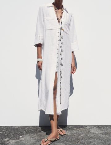 Rochie medie Zara, alb