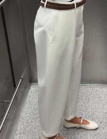 Pantaloni Zara, alb