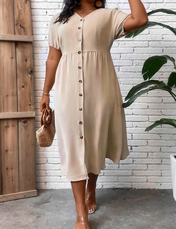 Rochie medie SHEIN CURVE, crem