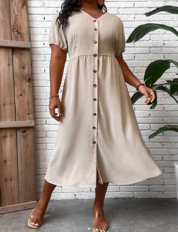 Rochie medie SHEIN CURVE, crem