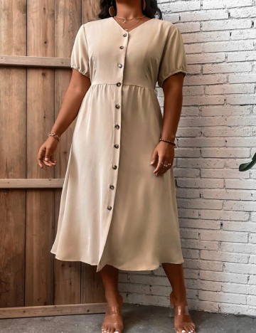 Rochie medie SHEIN CURVE, crem