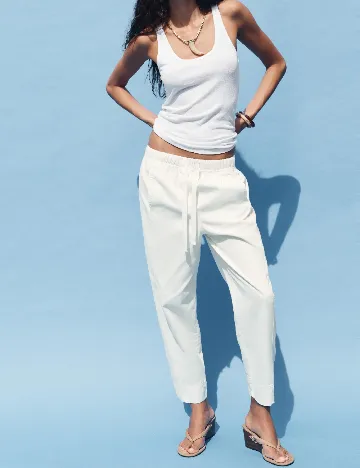 Pantaloni Zara, alb
