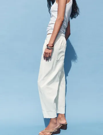 Pantaloni Zara, alb