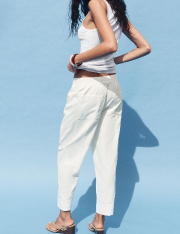 Pantaloni Zara, alb