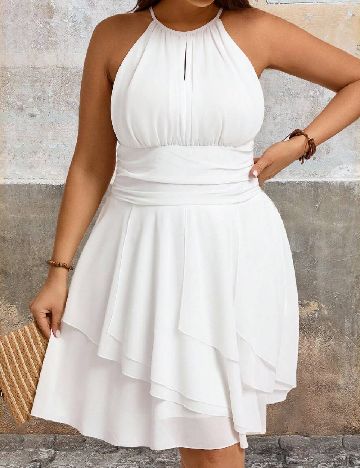 Rochie scurta SHEIN CURVE, alb